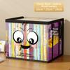 Große quadratische Buchaufbewahrungstasche PVC Transparenter Deckel Design Aufbewahrungsbox Reißverschluss Fröhliches Gesichtsmuster Organizer-Behälter Heimorganisation