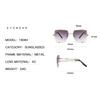 New Frameless Cut Edge Sunglasses Women Trendy Polygonal Gradient Color Sunglasses 9064