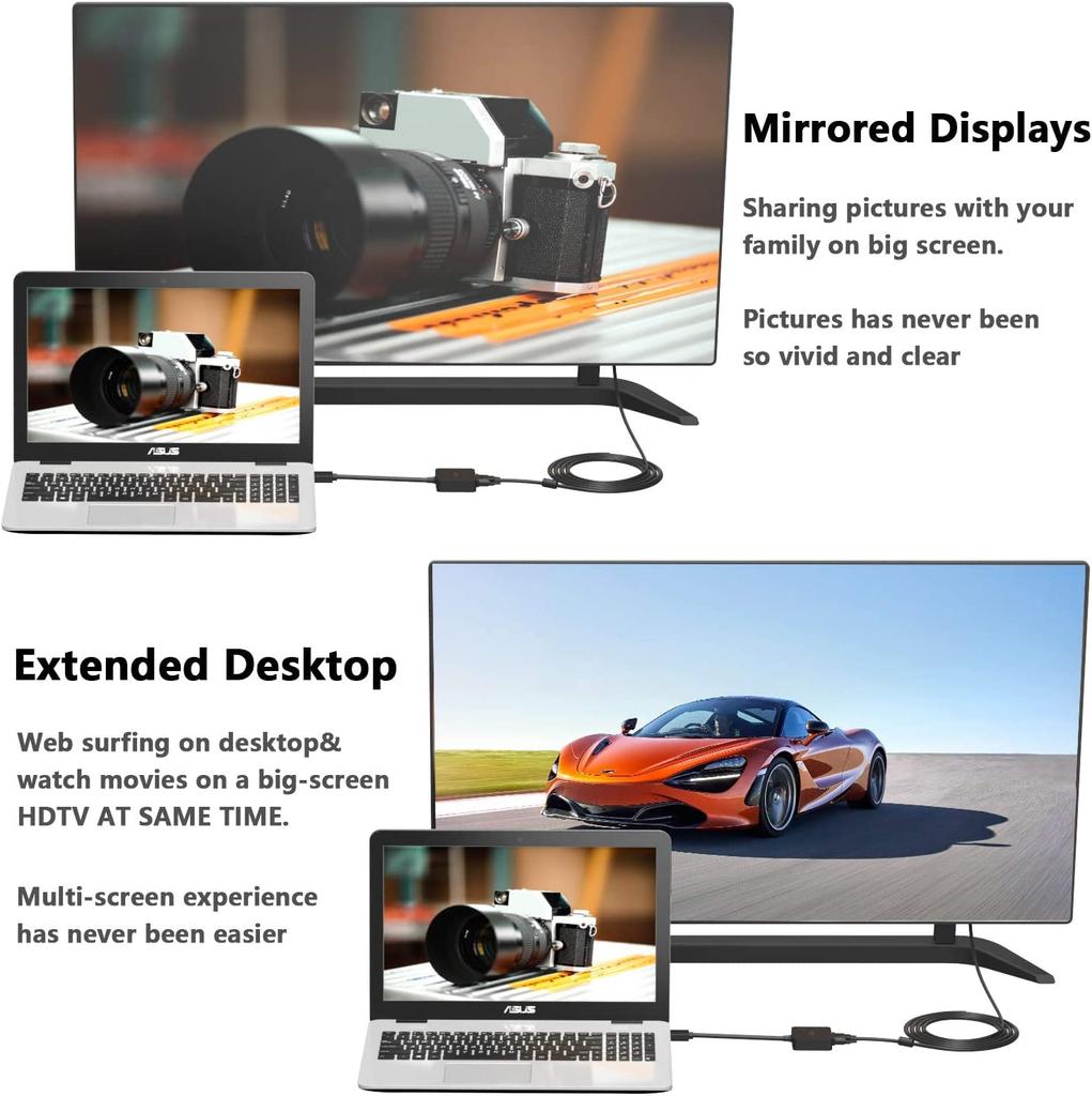 ICZI HDMI To VGA 1080p Compatible HDMI Male To VGA Female Adapter for Raspberry and More (D-SUB) Adapter, Black, Laptops, PCs, Desktops, Monitors,