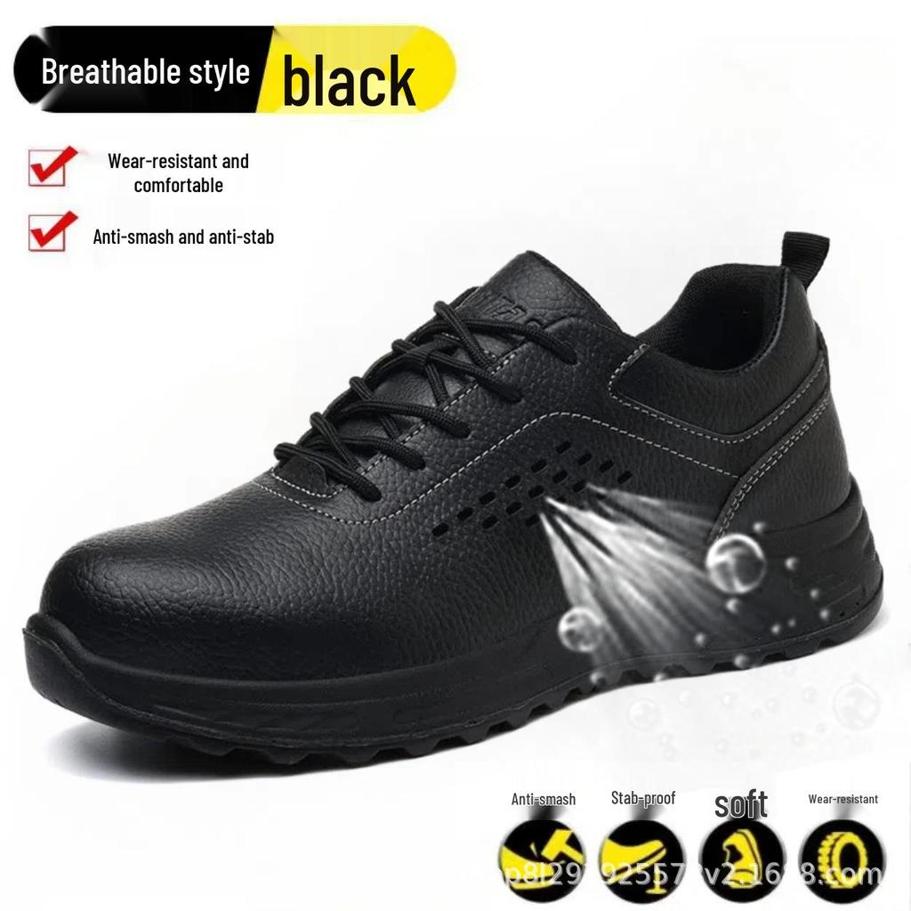 Men's Summer Steel Toe Work Shoes – Breathable, Anti-smash, Anti-puncture, Insulated Safety Footwear for Construction.