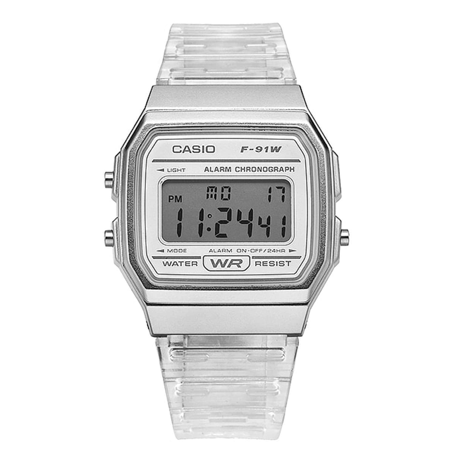 [Casio] F-91WS-7HDF (F-91WS-7) Цифровые квадратные винтажные ретро прозрачные унисекс уретановые часы