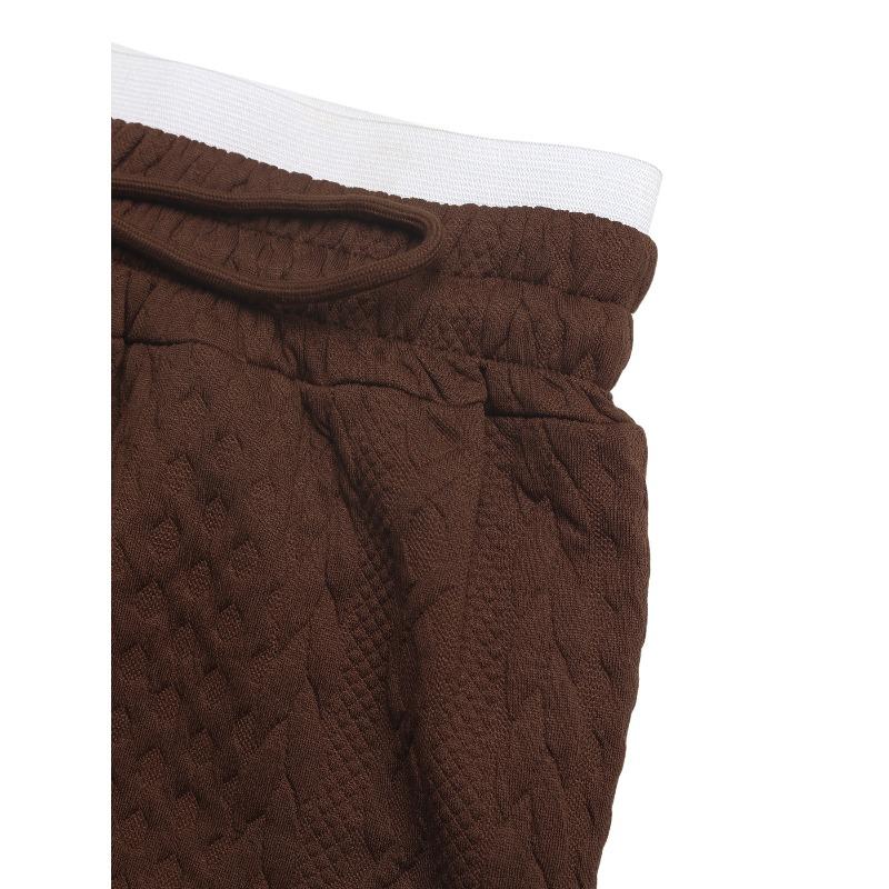 YYFS Women's Fashion Casual Solid Color Print High Waist Trousers Pants & Capris