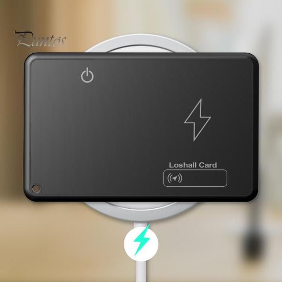 Portafoglio Tracker Carta Ricarica Wireless Design Ultra-Sottile Portatile Impermeabile Localizzatore Oggetti Sottile Compatibile Bluetooth Localizzatore GPS Dispositivo di Tracciamento Sottile