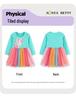 Autumn Girls' Unicorn Princess Dress – Cute European & American Style with Mesh