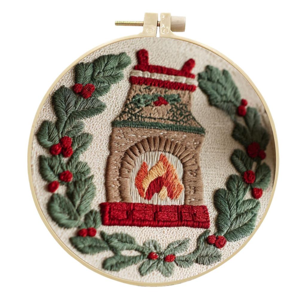 1pc Christmas Pattern Embroidery DIY Craft Kit - Creative Craft Sewing