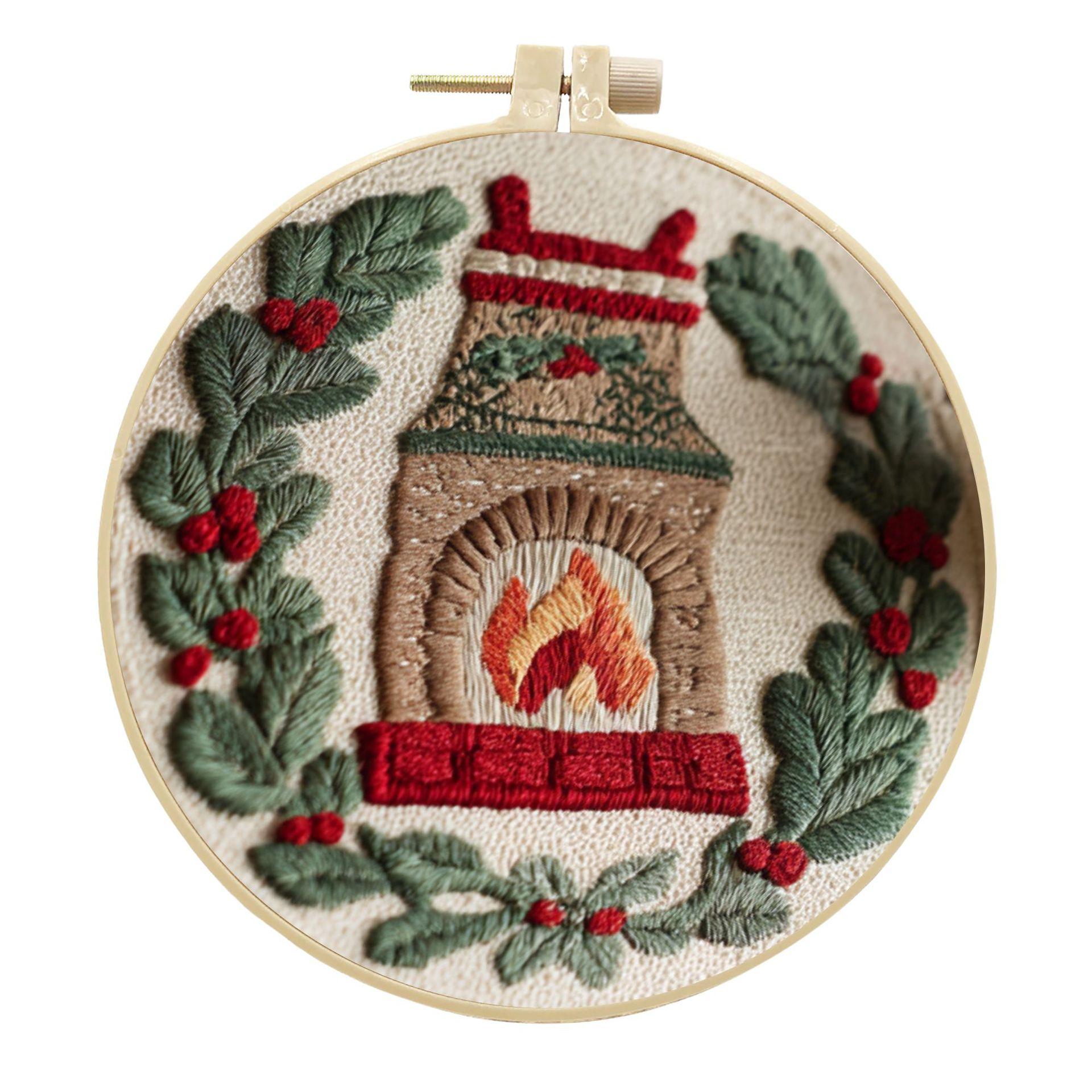 1 шт. Набор для вышивания с рождественским узором, сделай сам - Творческое рукоделие, шитье 15cm