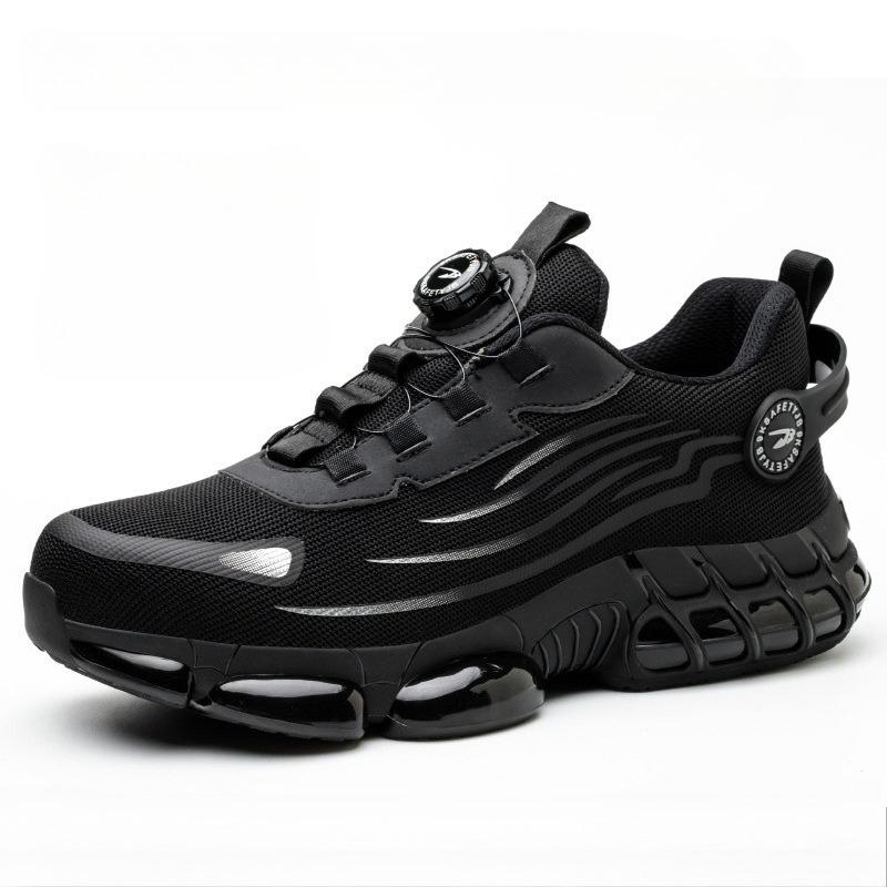 Rotating Button Safety Shoes Men Steel Toe Sneaker Air Cushion Work Shoes Man Puncture Proof Work Safety Boots Protective Shoes