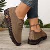 Fashion Women Sneakers Spring Autumn Retro Plus Size Single Shoes for Women Summer Loafers Soft-soled Roman Breathable Sneakers Women