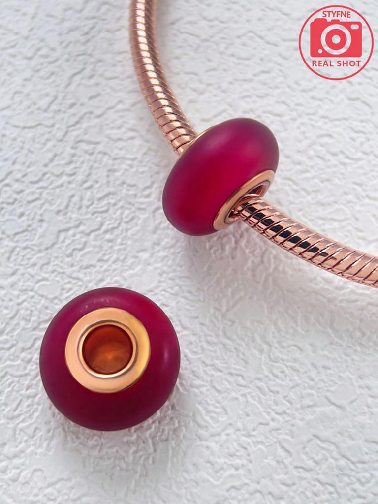 Charm Plata Colored Frosted Bead Bead Charms Copper Plated Fits Charms Copper Genuine Bracelets For Jewellery Crafting DoItYourself Charms