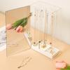 Jenseits Necklace Organizer with Mirror, Acrylic Necklace Holder Organizer w/Velvet Tray, 24 Hooks Jewelry Organizer Holder Storage Stand, Ring Earri
