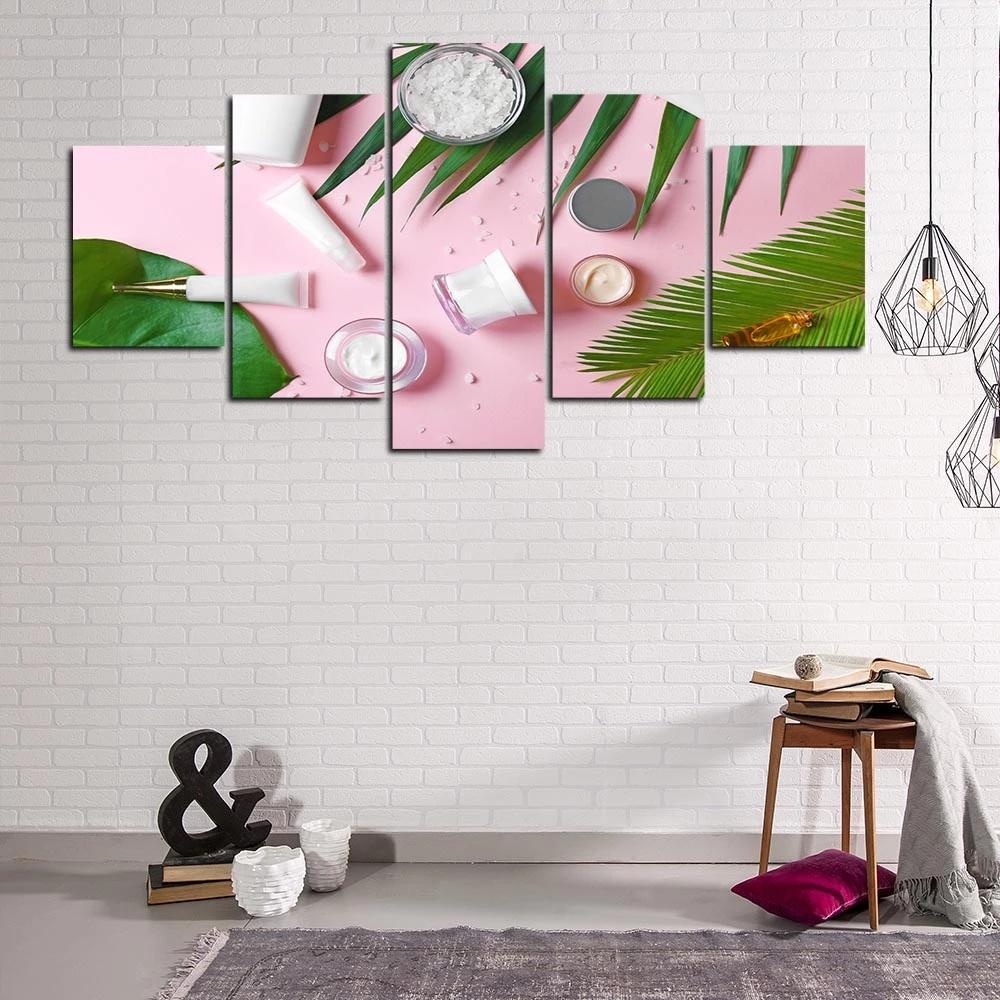 No FrameCanvas Painting 5 Pieces Beauty Salon Nail Polish Flower Poster HD Print Picture Living Room Decor Home Modular Wall Art