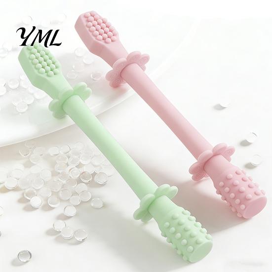 Seamless One Piece Teether Baby Silicone Teething Toy, Food-Grade Bite Soother for Gum Newborn Essentials Relief, Anti-Finger Biting Chew Stick,