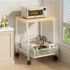 Countertop Microwave Oven Rack with Drawer for Kitchen Appliances