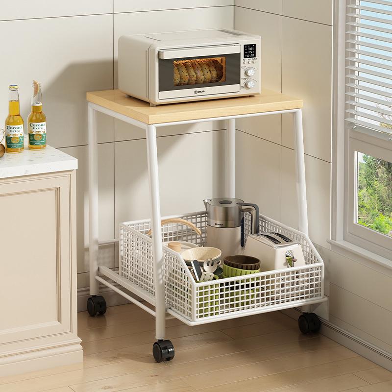 Countertop Microwave Oven Rack with Drawer for Kitchen Appliances