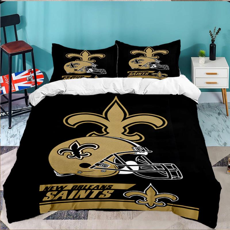 New Orleans Helmet 3pcs Bedding Set,Including 1pc Duvet Cover And 2pcs Pillowcases Perfect Gift for Christmas,Ideal for Bedroom, Dormitory