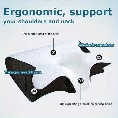 Memory Foam Pillows Butterfly Shape Orthopedic Relaxing Cervical Pillow Slow Rebound Bed Pillow for Adults Neck Support Gifts
