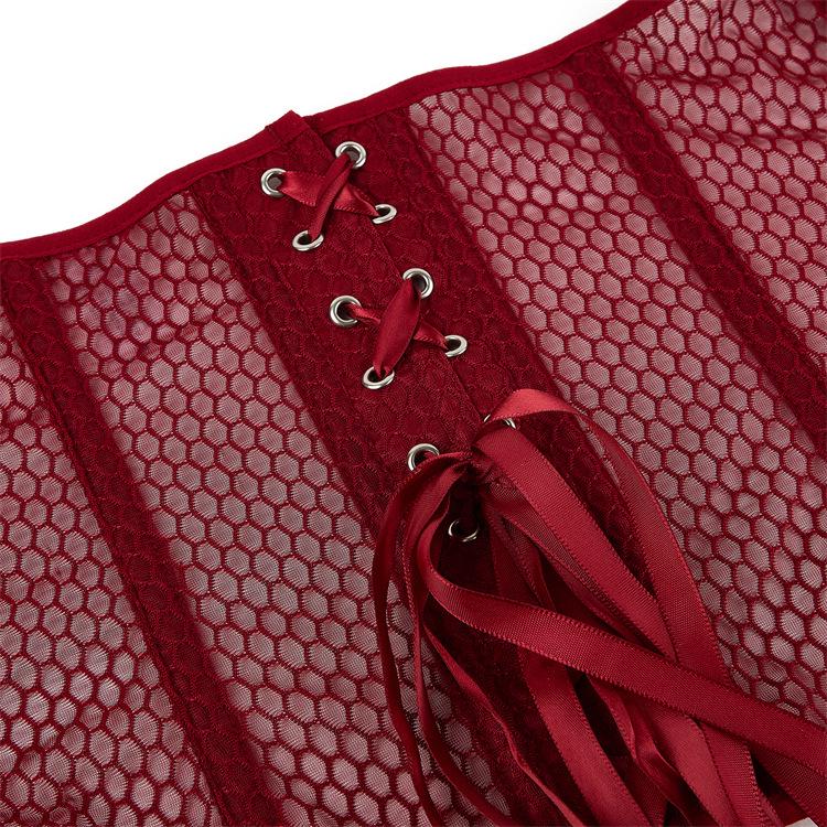 New Summer Breathable Mesh Shaping Court Top