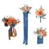 Artificialed Hand Bouquet Orange Handheld Flowers Wristband for Any Wedding