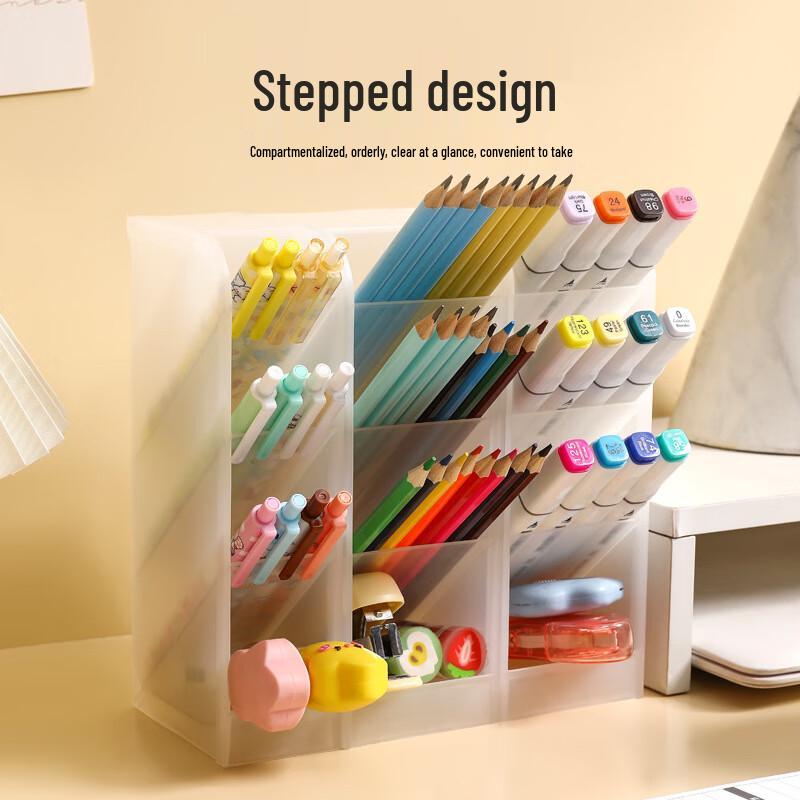 Многофункциональный 4-секционный наклонный стакан-органайзер для ручек для студентов