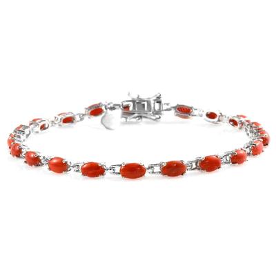 Korallen-Tennisarmband - 925er Sterlingsilber