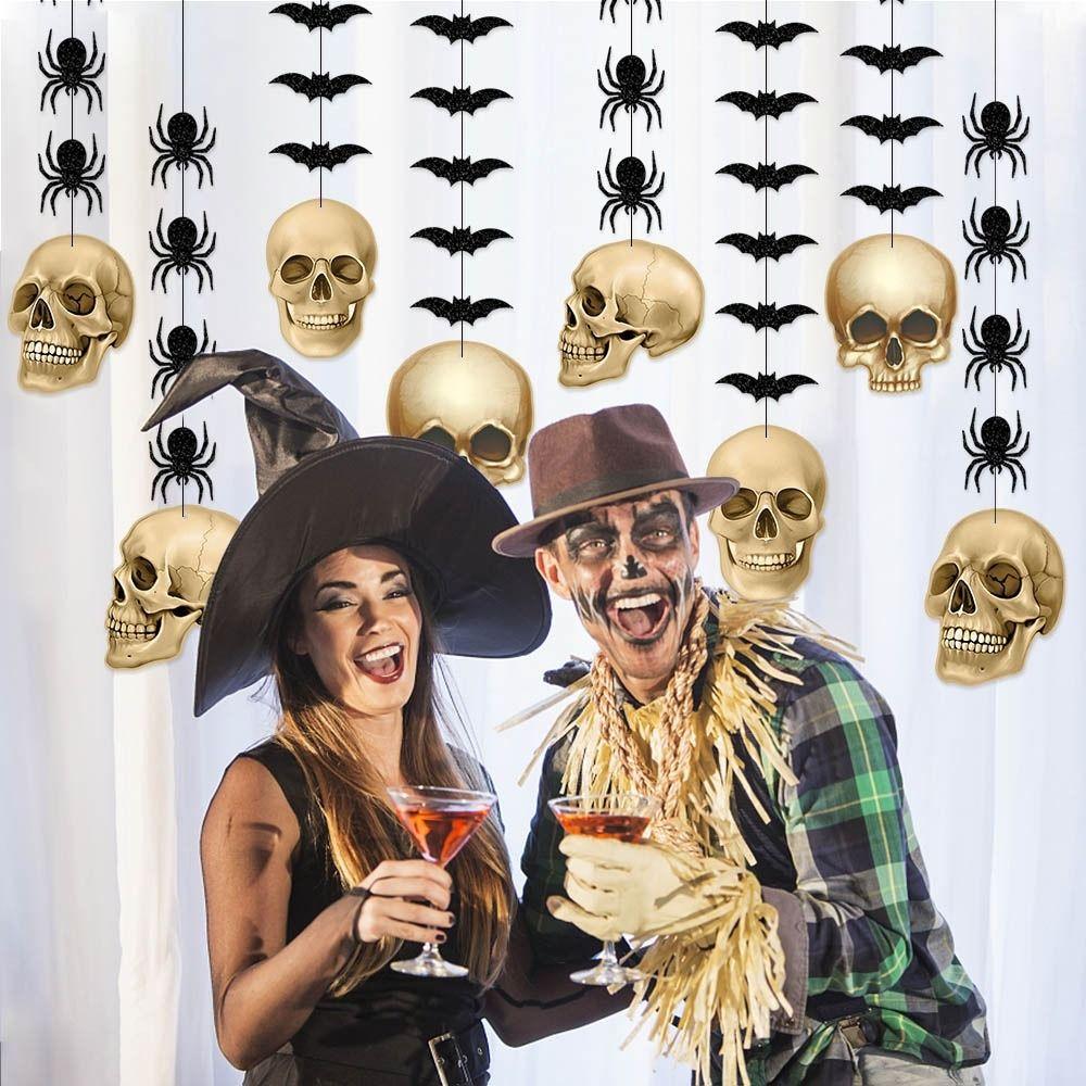 

8pcs Cartoon Skull Hanging Banner Funny Halloween Party Decorations Holiday Decor