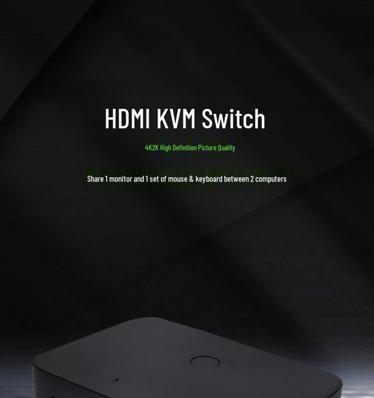 4K HDMI KVM Switch for USB Mouse, Keyboard, and Monitor