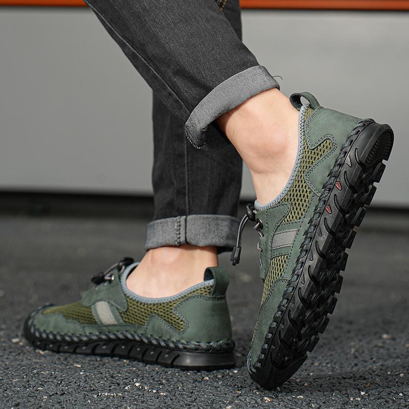 Hollow Out Men Casual Shoes All-match Male Walking Footwear Luxury Brand Mens Breathable Sneakers Outdoor Mens Slip on Sandals