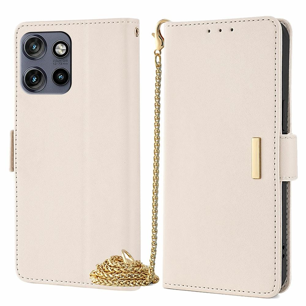 Phone Case For Motorola Edge 50 Neo 5G/Moto S50 5G/ThinkPhone 25 PU Leather Wallet Stand Cover with Crossbody Shoulder Strap