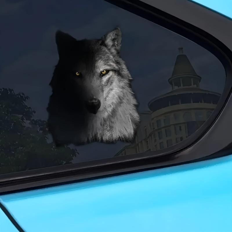 3D lup model auto autocolante impermeabile pentru DIY Auto Window Cool Sunscreen vinil decals animal vehicul decorare