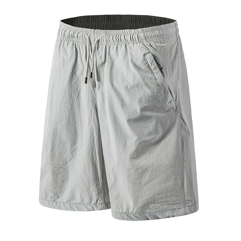 Men's Quick-Dry Ice Silk Shorts, Summer New Style, Loose-Fitting Casual Mid-Length Shorts, Trendy Sports Beach Shorts