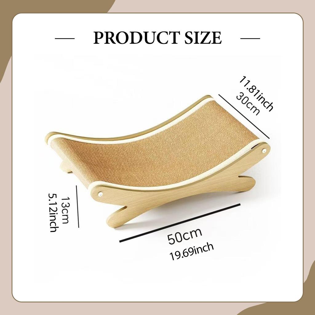 Sisal Cat Scratcher Bed Scratching Board for Kitten Large Cats Sturdy Wood Frame Furniture Protector