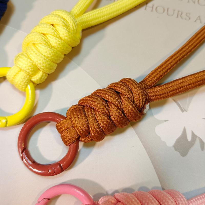 Paracord Braided Woven Keychain Lanyard Buckle Emergency Survival Bagpack Key Ring Wristlet Strap Car Trinket Key Holder
