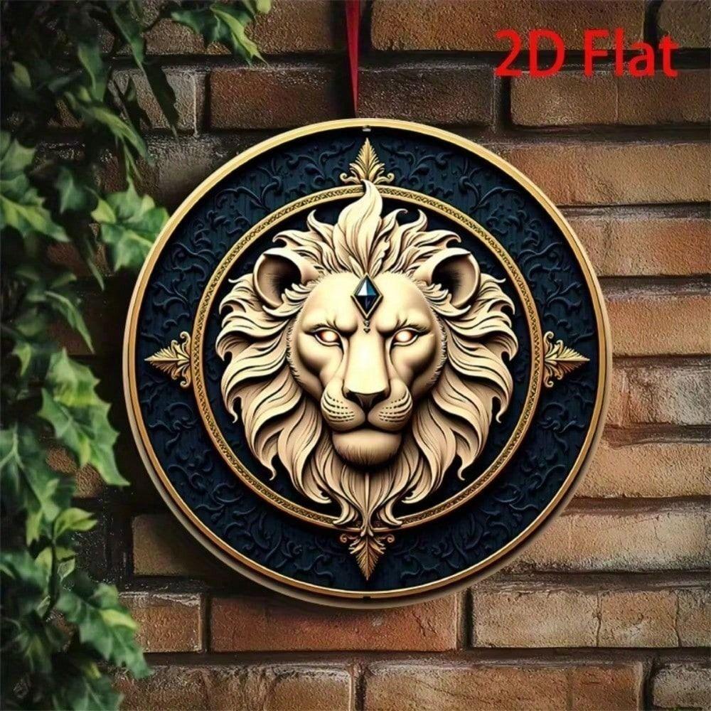 Islamic Lion Metal Wall Art Aluminum Poster 7.8 Inch Living Room Decor