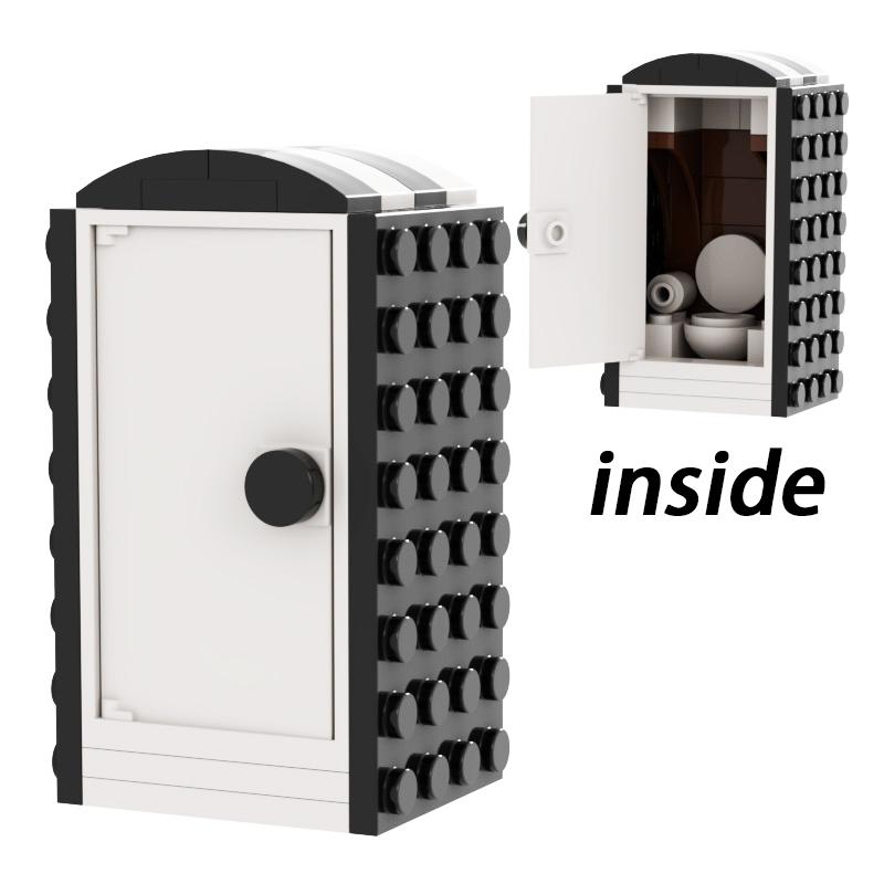 Tragbare Toilette Loo City MOC Szenen Dunny Klassische Straße Porta-Potty Dekoration WC Bausteine Bildung Kinder Spielzeug