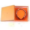 Great HERMES Katyusha Grace Serie Metal Leather black leather Women Used