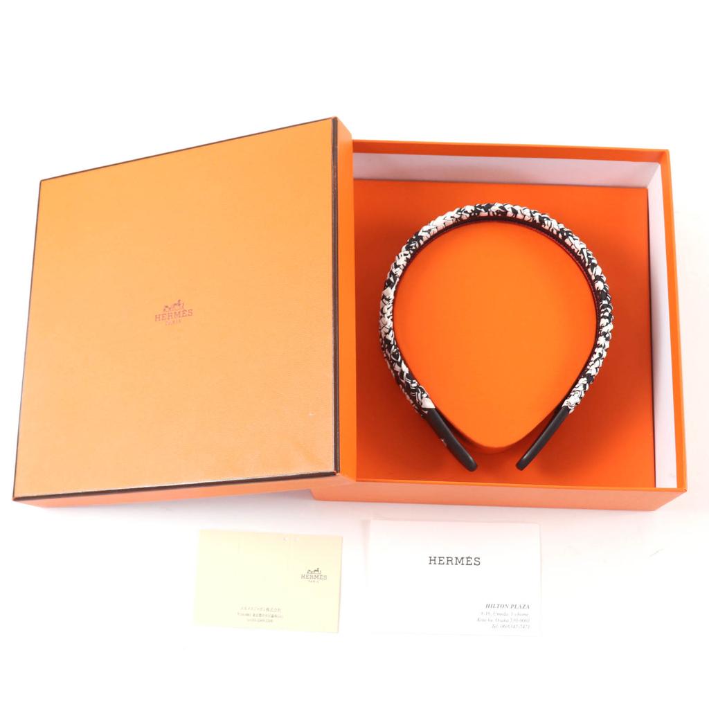 Great HERMES Katyusha Grace Serie Metal Leather black leather Women Used
