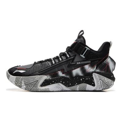 Li Ning Kids Synthetic Leather Comfortable Non-Slip Shock Absorbing Wear-Resistant Breathable Low-Top Basketball Shoes Men Sneaker YKBU082-1