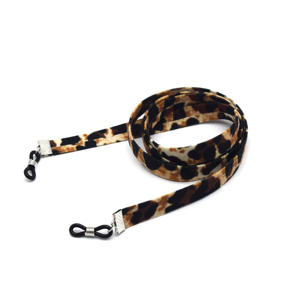 

Leopard Print Eyewear Chain For Women With Fabric Material And Geometric Line Design бежевый