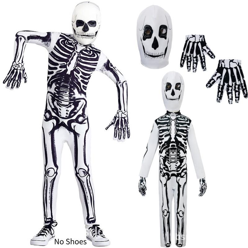 Creepy Halloween Skeleton Cosplay Outfit For Men And Women Dm0178
