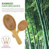 MRD Hair Brush Set, Natural Bamboo Comb Paddle Detangling Hairbrush, Wide-tooth and Tail Comb No Bristle, Suit for Women Men and Kids