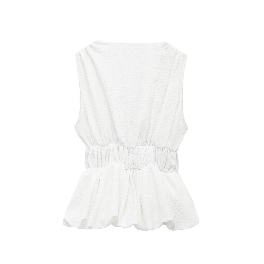 Spring 2025 European & American Backless Bow Vest - French Design