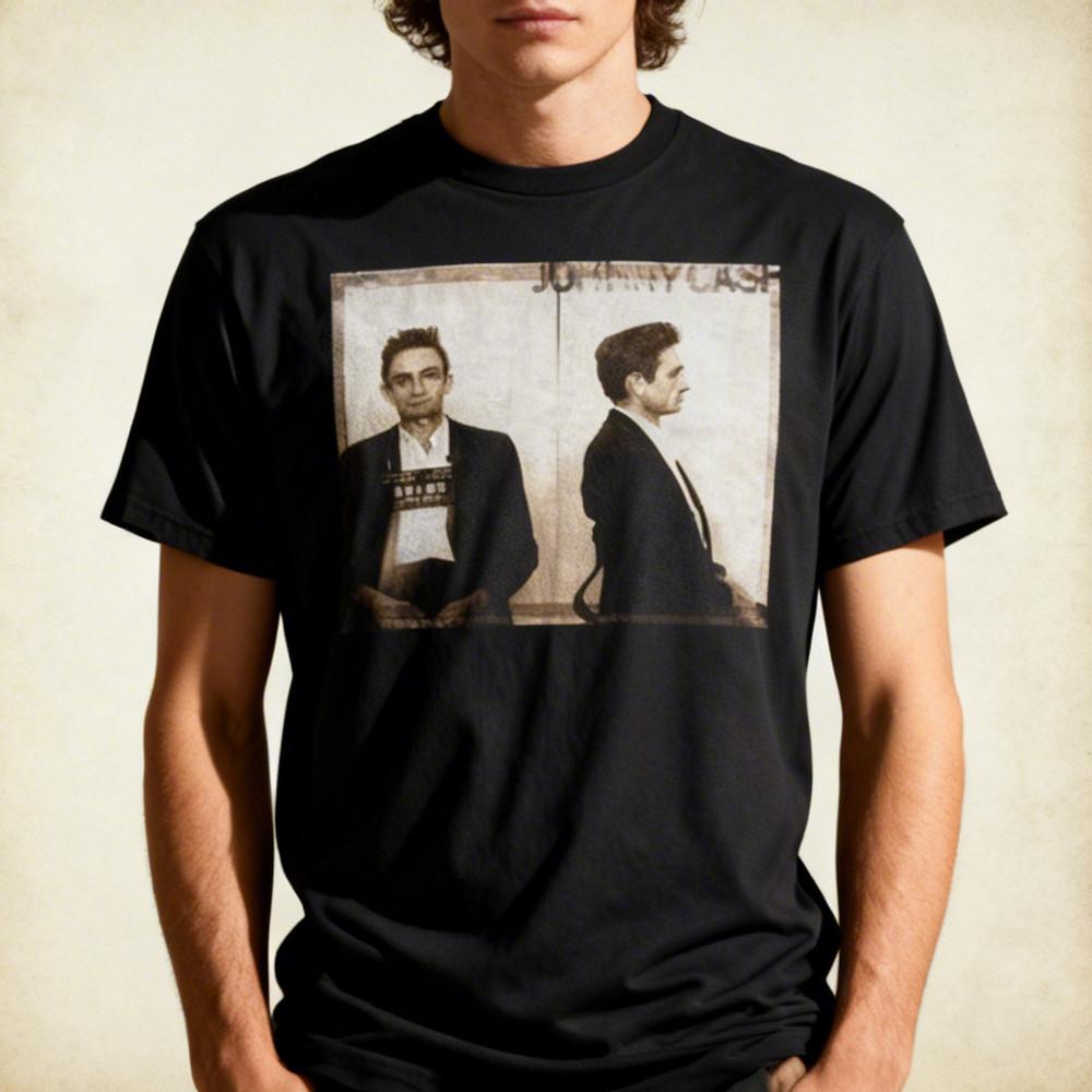 Johnny Cash Mugshot TShirt Country Music TShirt Size S to 5XL NWT Unisex T-Shirt S