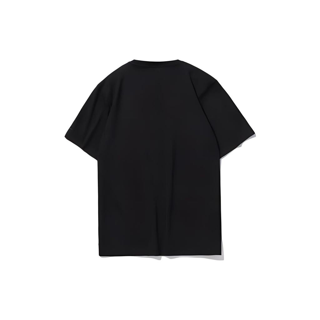 Li-Ning Loose Casual Round Neck Short Sleeve T-Shirt With Logo Print Unisex Tops Black AHST463-2