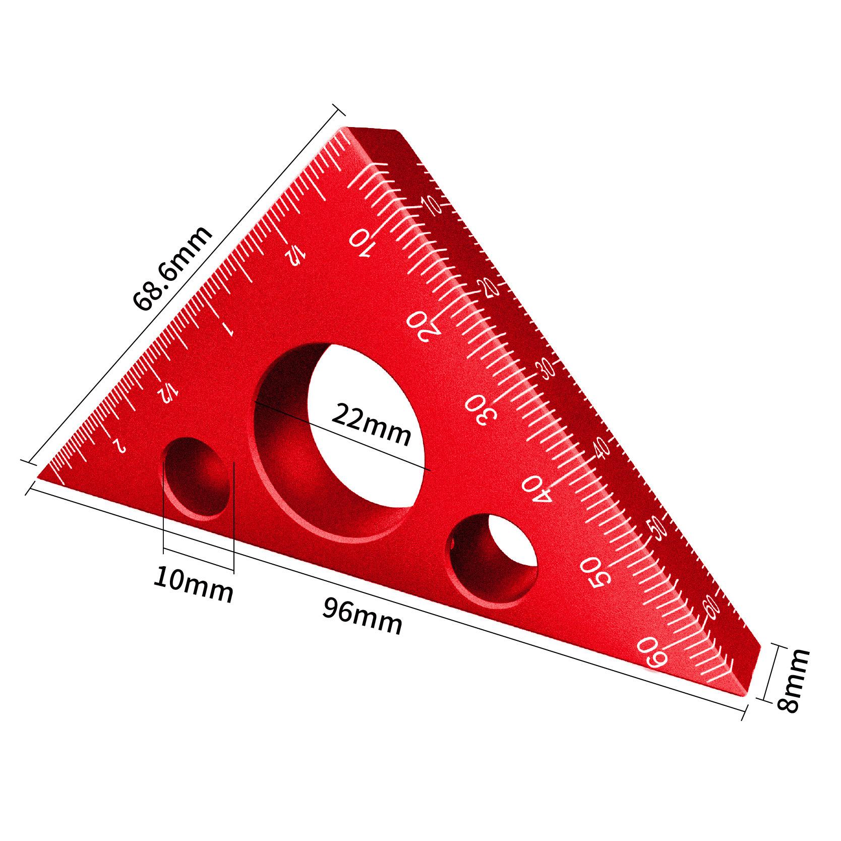 

1pcs 45 Degree Angle Imperial Metric Scales Isosceles Right Triangular Precision Carpentry Squares Aluminum Alloy Triangle Ruler