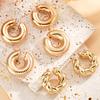 4Pcs Exaggerated Circle C-Shaped Large Ear Clip for Women Simple Chunky Gold Plated Thick Earrings Set Fashion Jewelry Gifts New