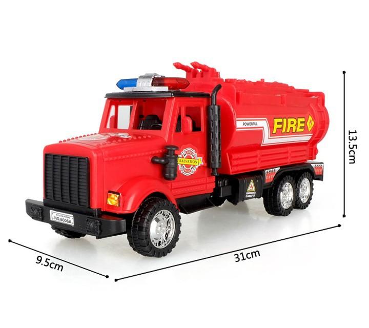 

Детская большая инерционная игрушка пожарная машина Городской спасательный флот Модель с лестницей и цистерной для воды Мальчиковая машина 6006A Tanker Truck красный
