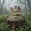 Goddess Statue Bird Feeder Retro Angel Figurine Garden Bird Feeder Artistic Outdoor Bird Feeder for Patio Backyard Porch Decoration