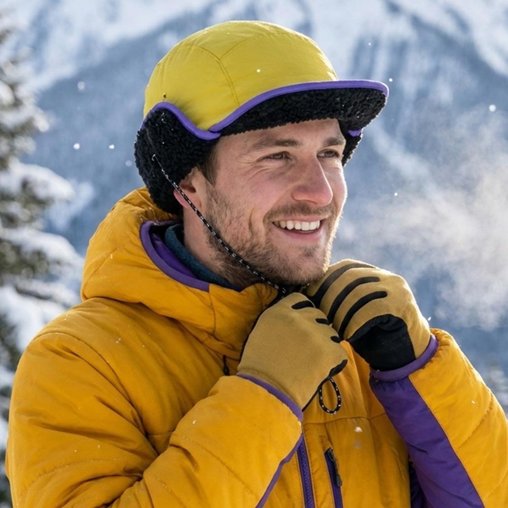 Winter velvet thickened warm Lei Feng hat outdoor sports windproof waterproof ear protection hat cold ski hat