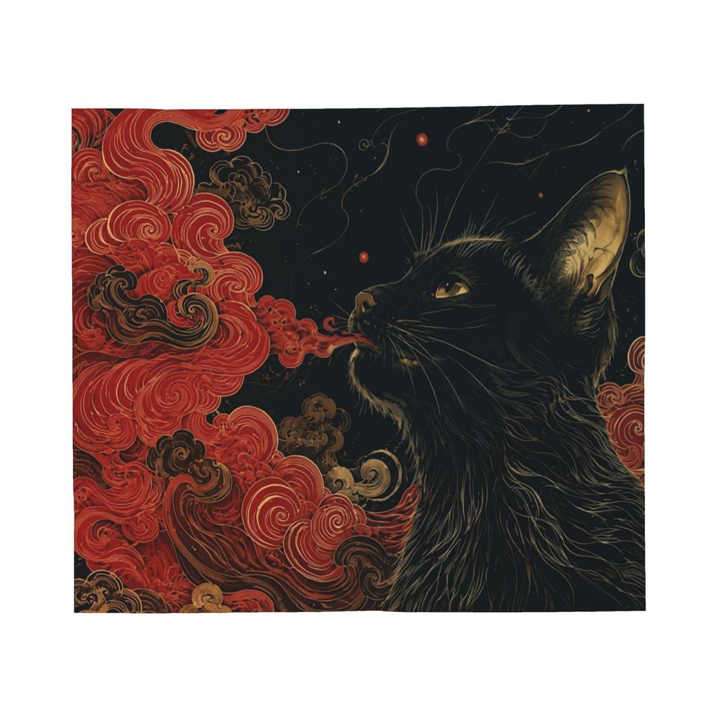 Halloween Black Cats Flannel Blankets Witchy Spooky Novelty Throw Blanket for Sofa Bedding Lounge 150*125cm Bedspreads
