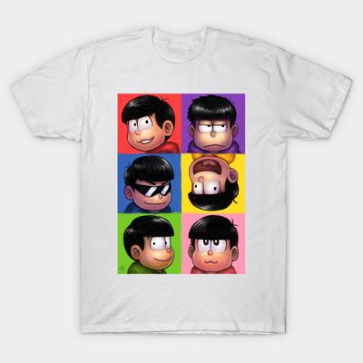 T-shirt Femme Six Visages Identiques Imprimé Harajuku T-shirt Kawaii Été Manches Courtes T-shirt Femme Haut Tee